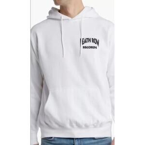 Genuine Medium Logo Rap R&B White Death Row Records Pullover Hoodie Large A116